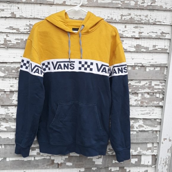 vans checkered hoodie yellow